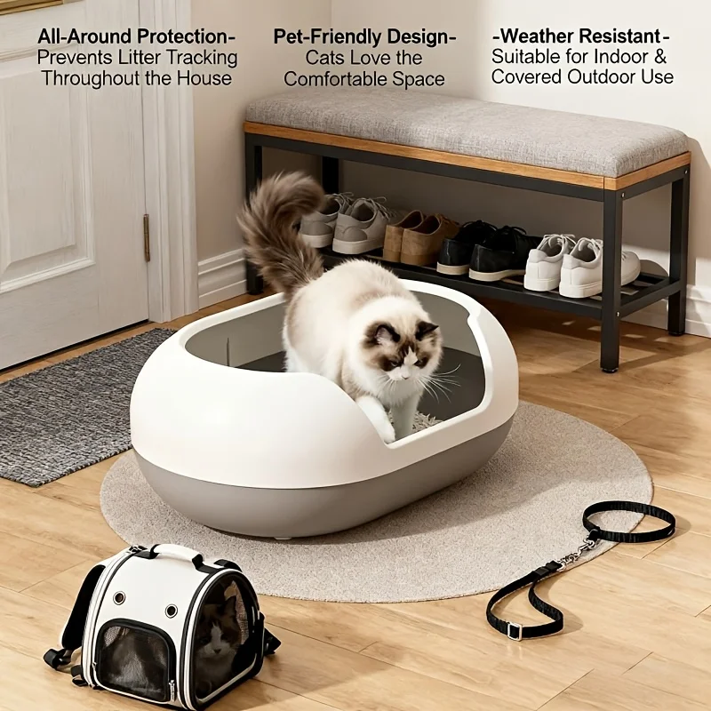 

Capsule-style Pet Litter Box, Featuring A Unique Sand-leak Corridor Design to Reduce Cat Litter Waste, Large Opening Design for Easy Scooping, Suitable for Pet Owners Who Prefer A Refined Lifestyle, Easily Solves Odor Problems.
