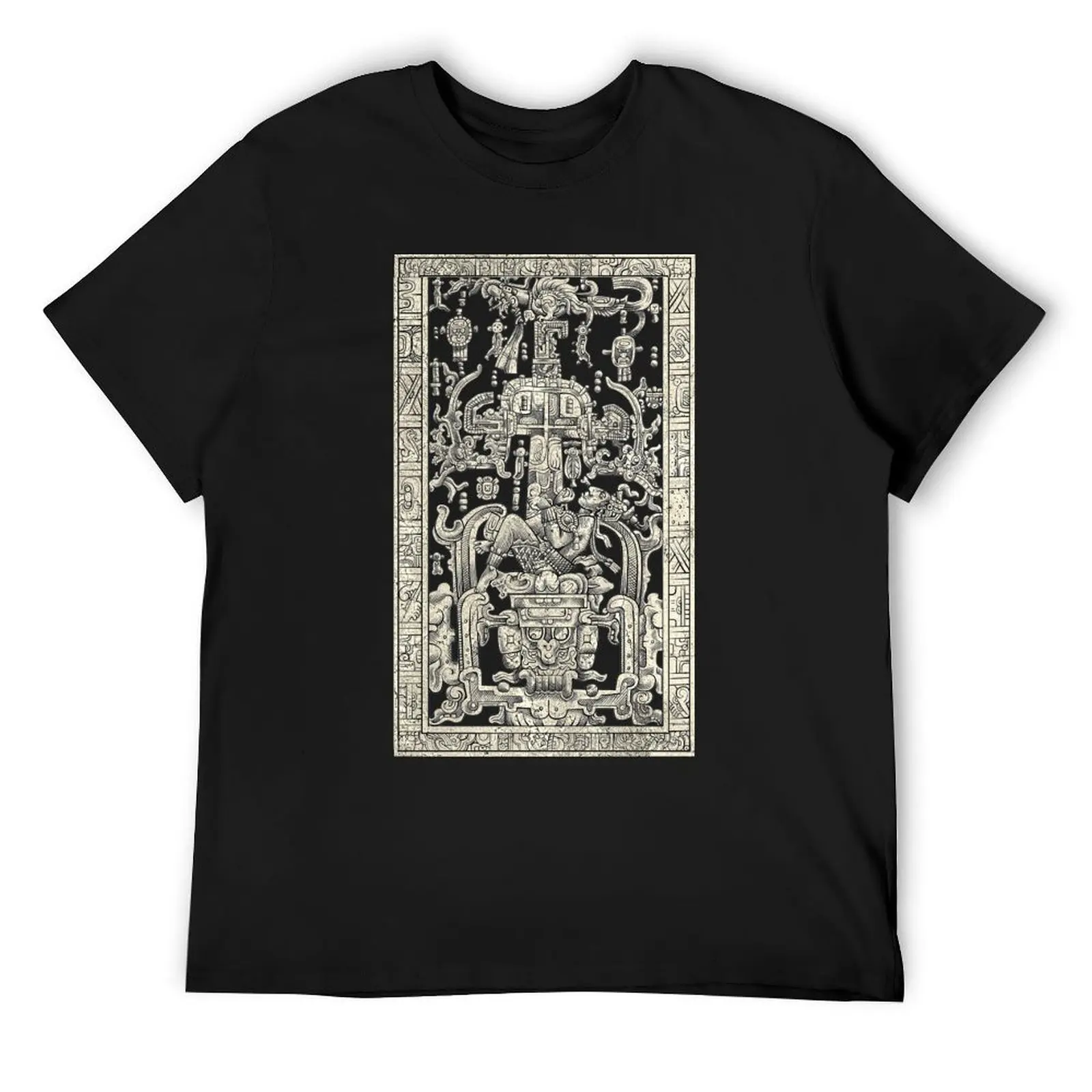 King Pakal's Spaceship - Mayan Time Traveler - Ancient Astronaut Maya Carving Art T-Shirt designer shirts mens t shirts