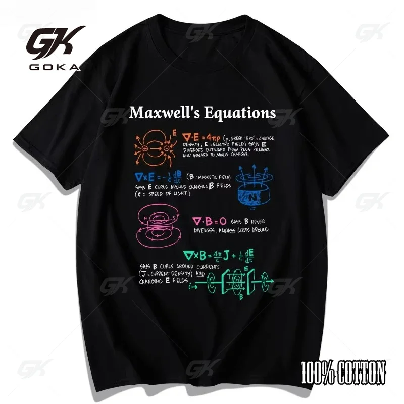 Maxwell's Equations Physics Short-Sleeve T-Shirt Summer T-Shirt Casual Scientific Research Unisex Clothes Fashion