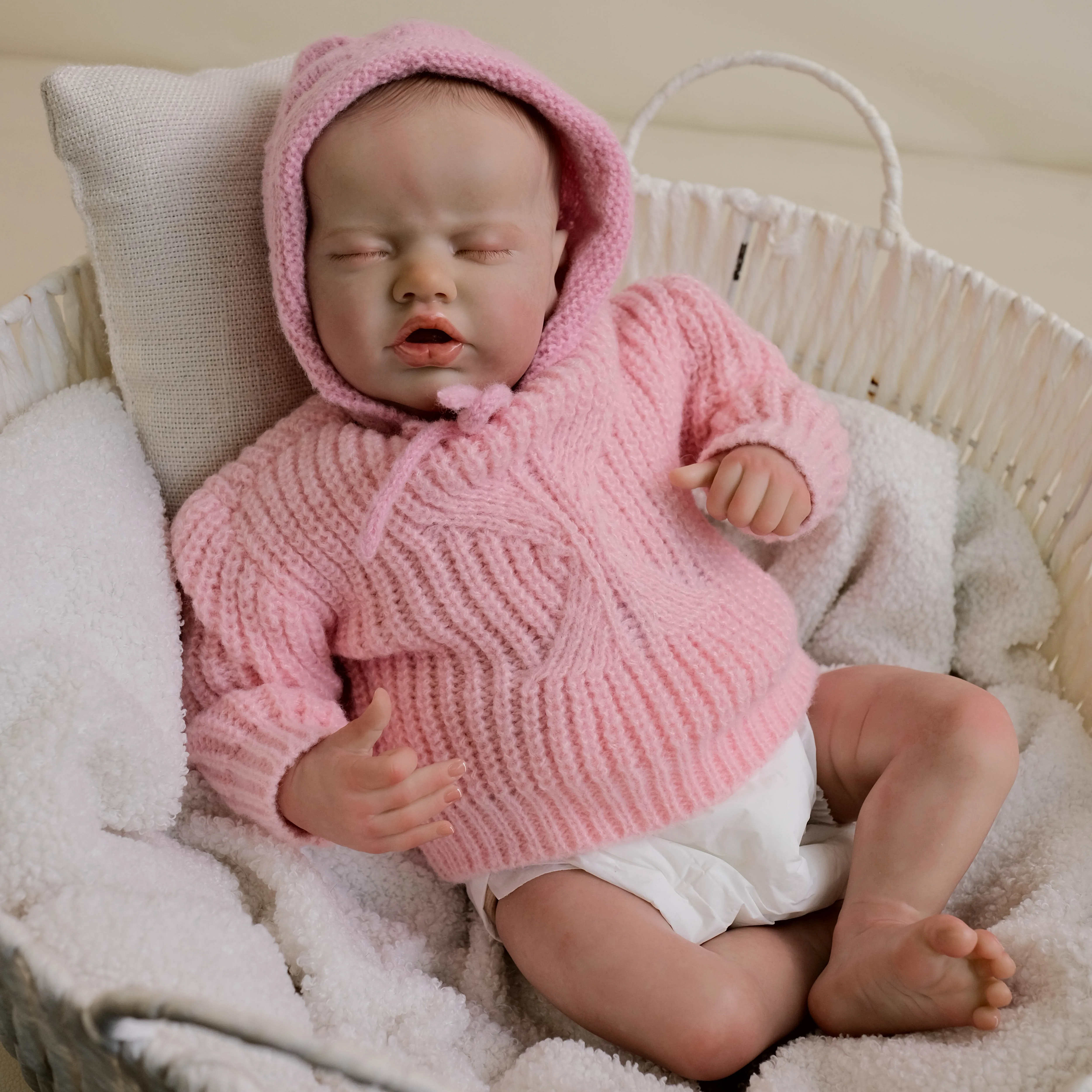 NPK 19-inch Reborn Baby Doll - Indie Handmade 3D Skin with Multiple Layers Painting Collectible Lifelike Art Doll