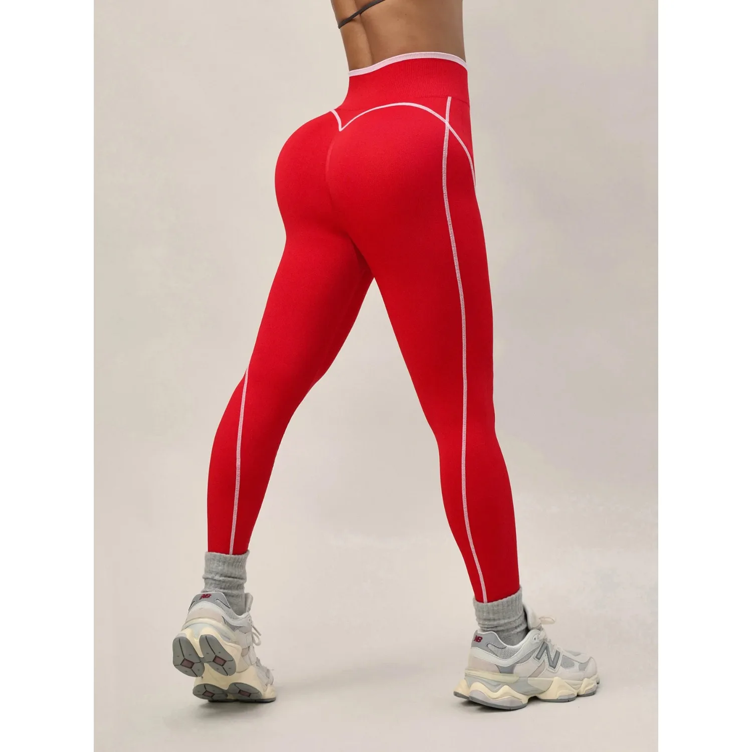 Nouveau pantalon de Yoga rayé de gymnastique sans couture tricoté taille haute levage des hanches pantalon de gymnastique ajusté exercice de course Leggings de Yoga