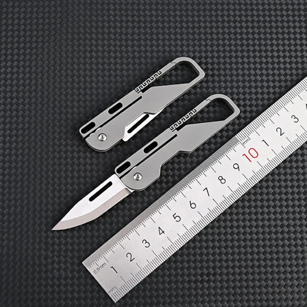 Titanium alloy Folding knife Demolition Express Portable Micro Keychain Pendant High Hardness Folding Portable EDC Knife