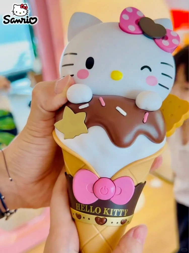 

Sanrio Hello Kitty Bluetooth Microphone Wireless Portable Ice Cream Cone Shape Karaoke For Home Party Outdoor Collectible