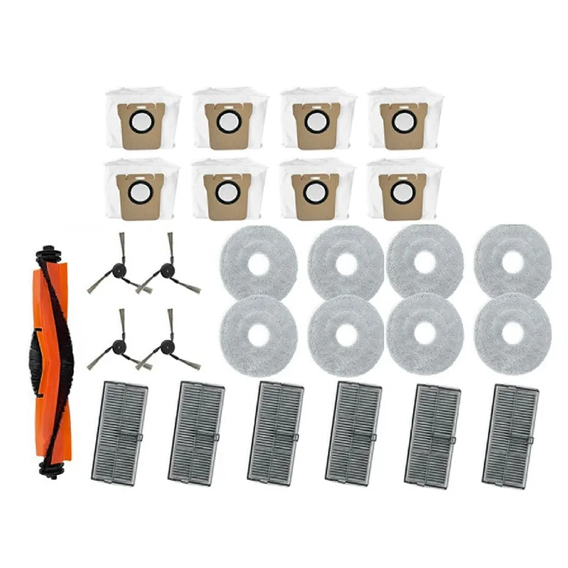 أجزاء الأجهزة 27 قطعة ل Xiaomi Mijia Omni M40 D110CN أجزاء نظافة استبدال الجانب الرئيسي فرشاة تصفية خرقة كيس لجميع الغبار