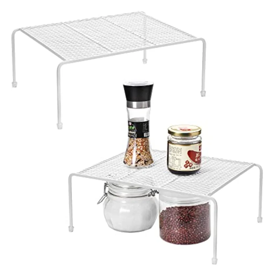 

Kitchen Cupboard Organiser Home and Kitchen Storage Shelf Wire Rack for Kitchen Cabinets CounterTops Pantries Food and Utensils