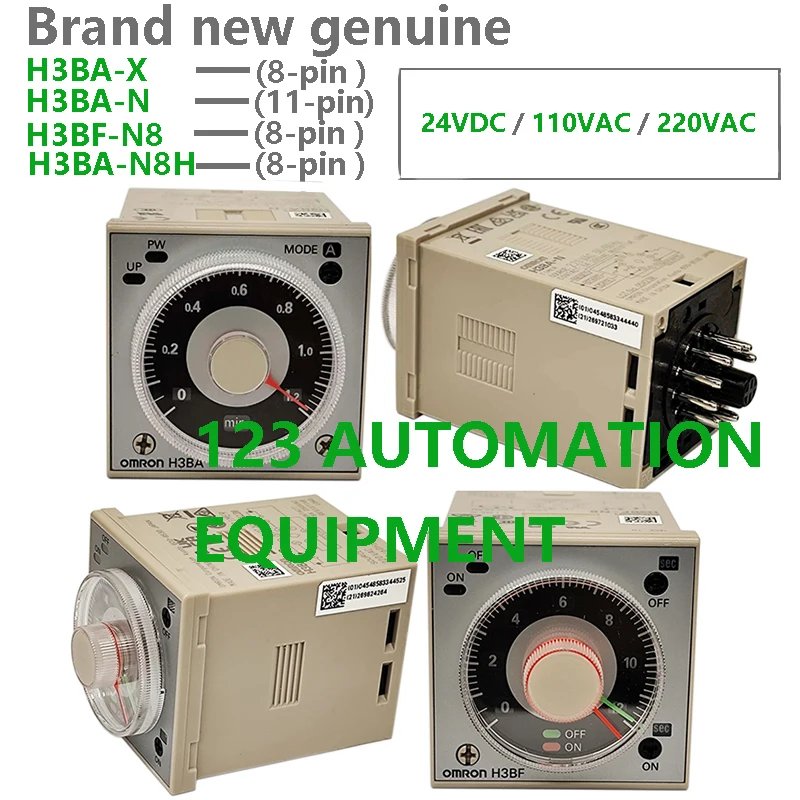 

Authentic New Omron H3BF-N8 H3BA-N8H H3BA-N H3BA-X8HA H3BA-X8HB Time Relay Solid-state Timer 24VDC / 110VAC / 220VAC
