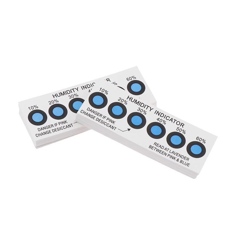 Kartu Indikator Kelembapan Untuk Menguji Kelembapan Dalam Wadah Tertutup 10%-60% Kartu Uji Kertas Biru Kartu Kelembapan Enam-titik