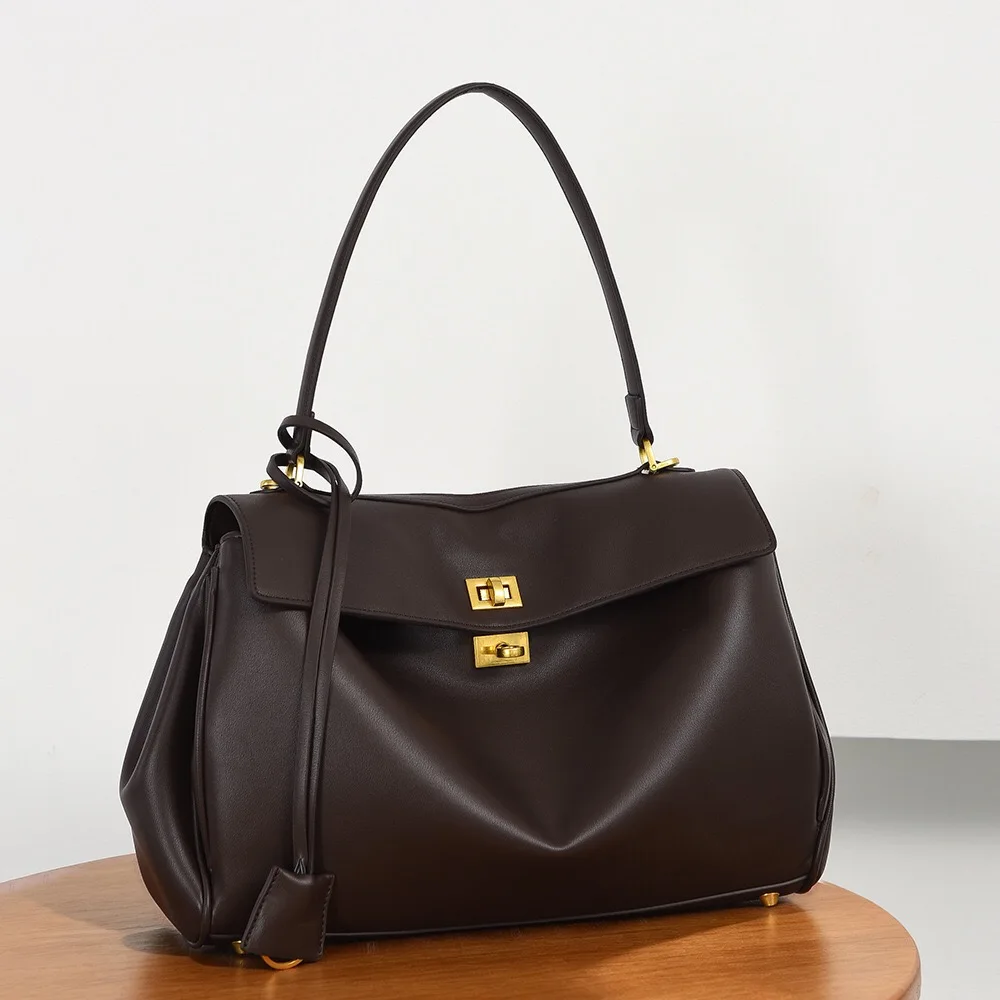 New Stylish Large-capacity Platinum Bag, Women's Casual Versatile Commuting Crossbody Bag Modern Neutral Business Handbag image 2