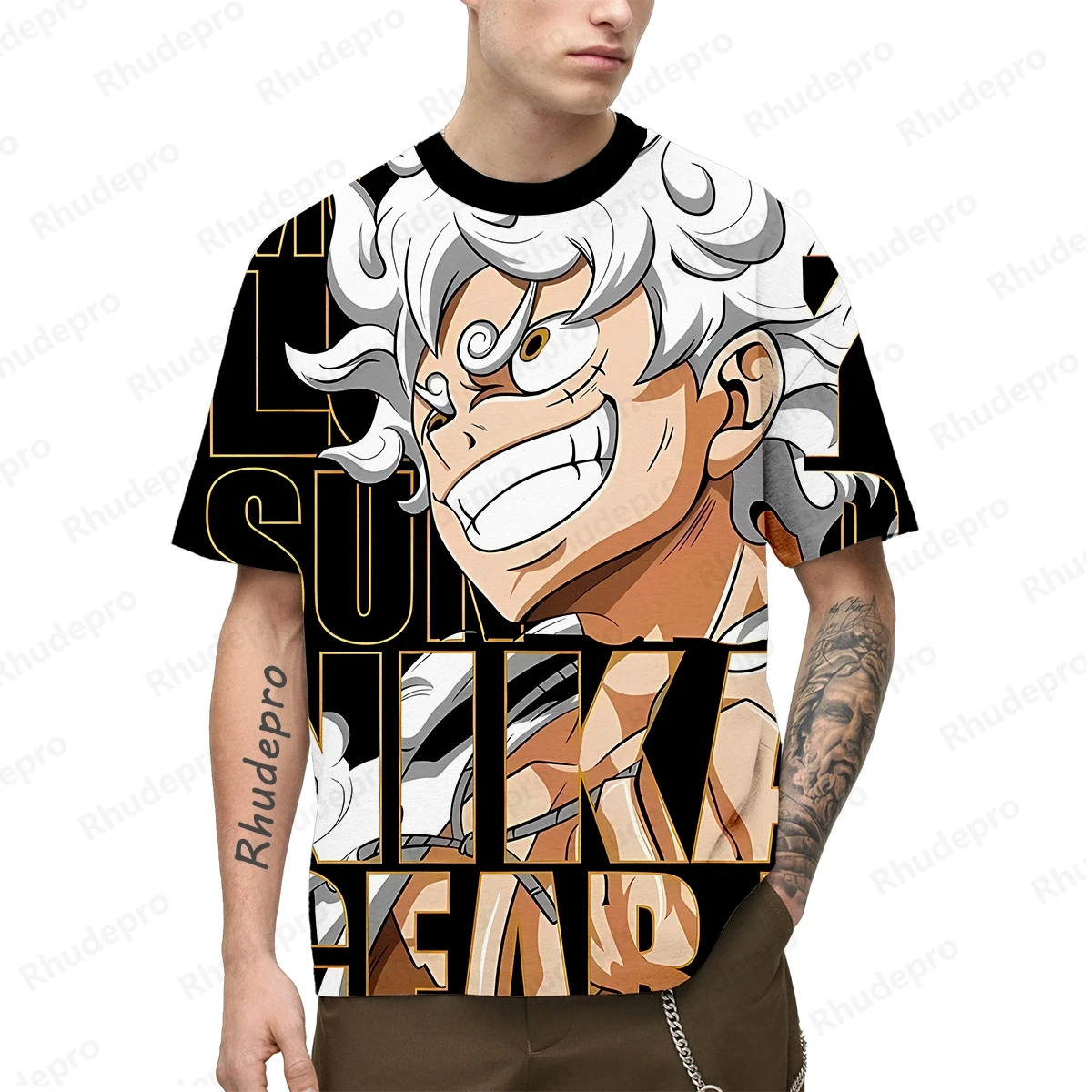 2024 mężczyzn Anime jednoczęściowa małpa D. Luffy t-shirt z nadrukiem 3D Cosplay t-shirty damskie i dziecięce duży Top oversize