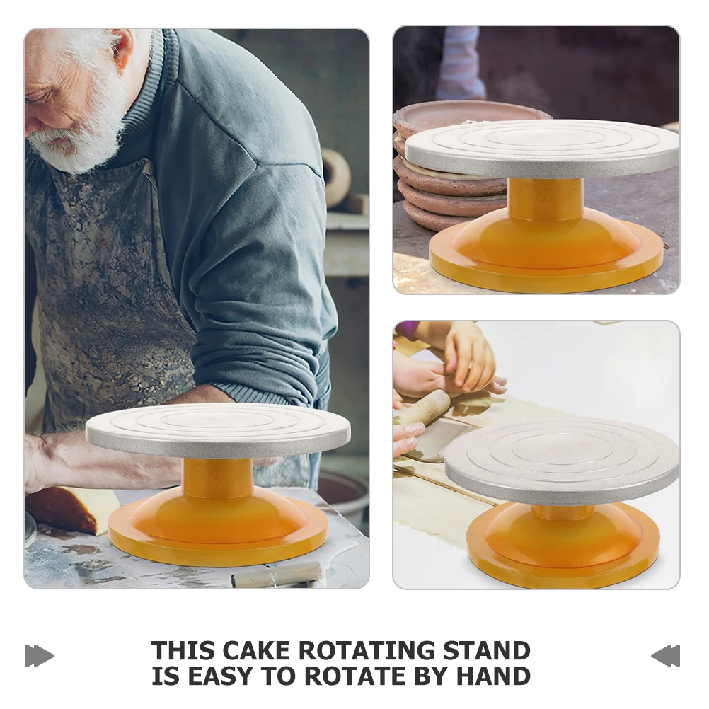 

2Pcs Plastic Steel Turntable Cake Decorating Stand Revolving Baking Tool Easy Clean