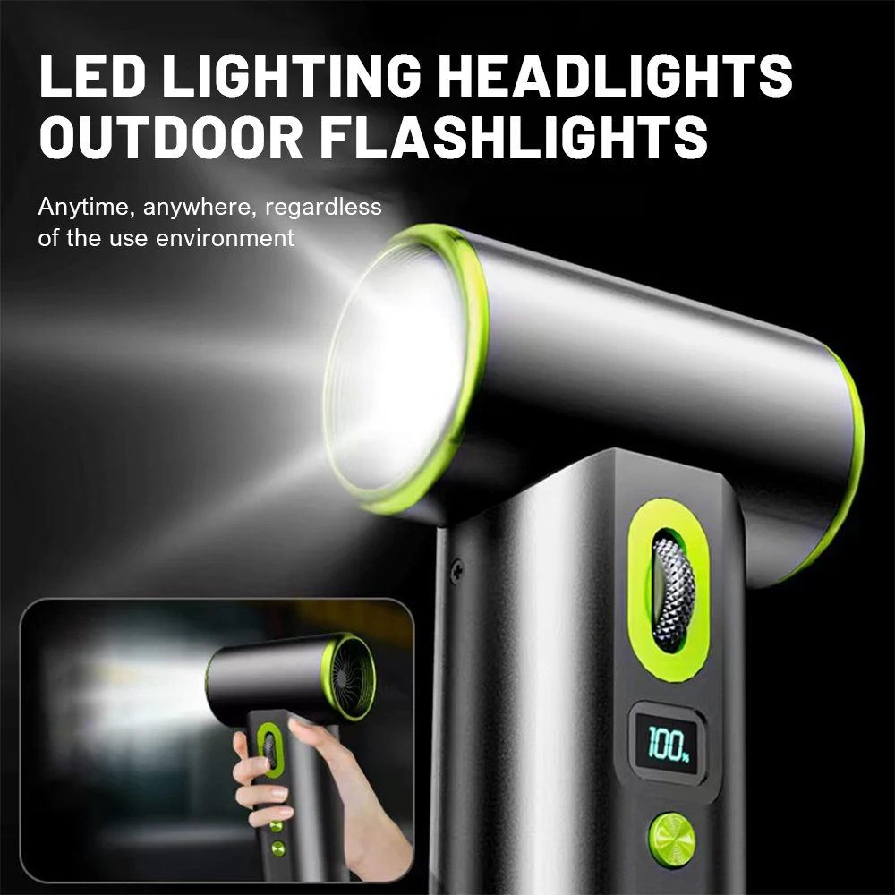 NEW Handheld Turbo Jet Fan 200000RPM Powerful Air Blower With LED Lighting Jetdry 55MM Brushless 6-speed control