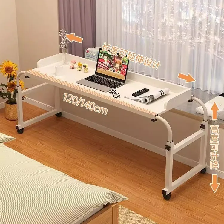 Bed small table bedroom lazy cross bed table liftable student study table removable study desk