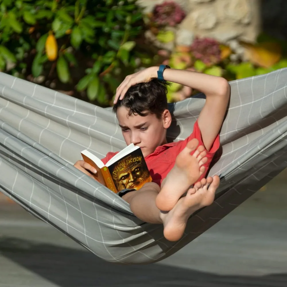 Double Large Outdoor Indoor Hammock Swing with Suspension Kit for Trees, Beams, and Posts - Weather Resistant, Classic Style, Co