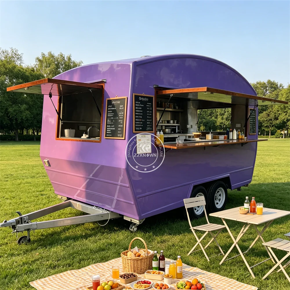 

Мобильный фудтрак для уличной еды с полной кухней: пицца, гамбургеры, хот-доги, кофе. Прицеп для уличной торговли.