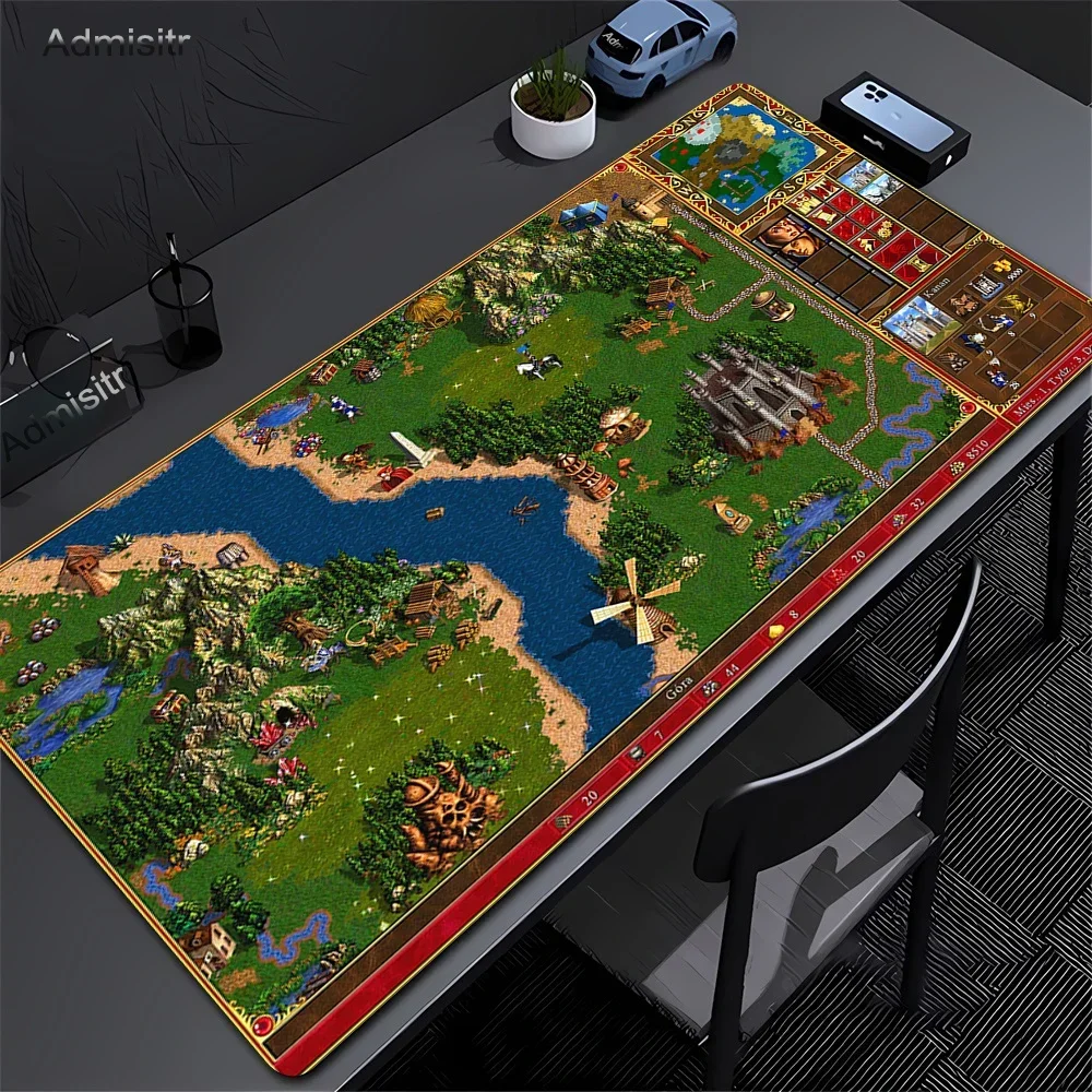 Heroes of Might and Magic 3 Mats PU Leather Mous Pads Pc Gamer Computer Accessories Mousepad Gaming Laptop Keyboard Carpet