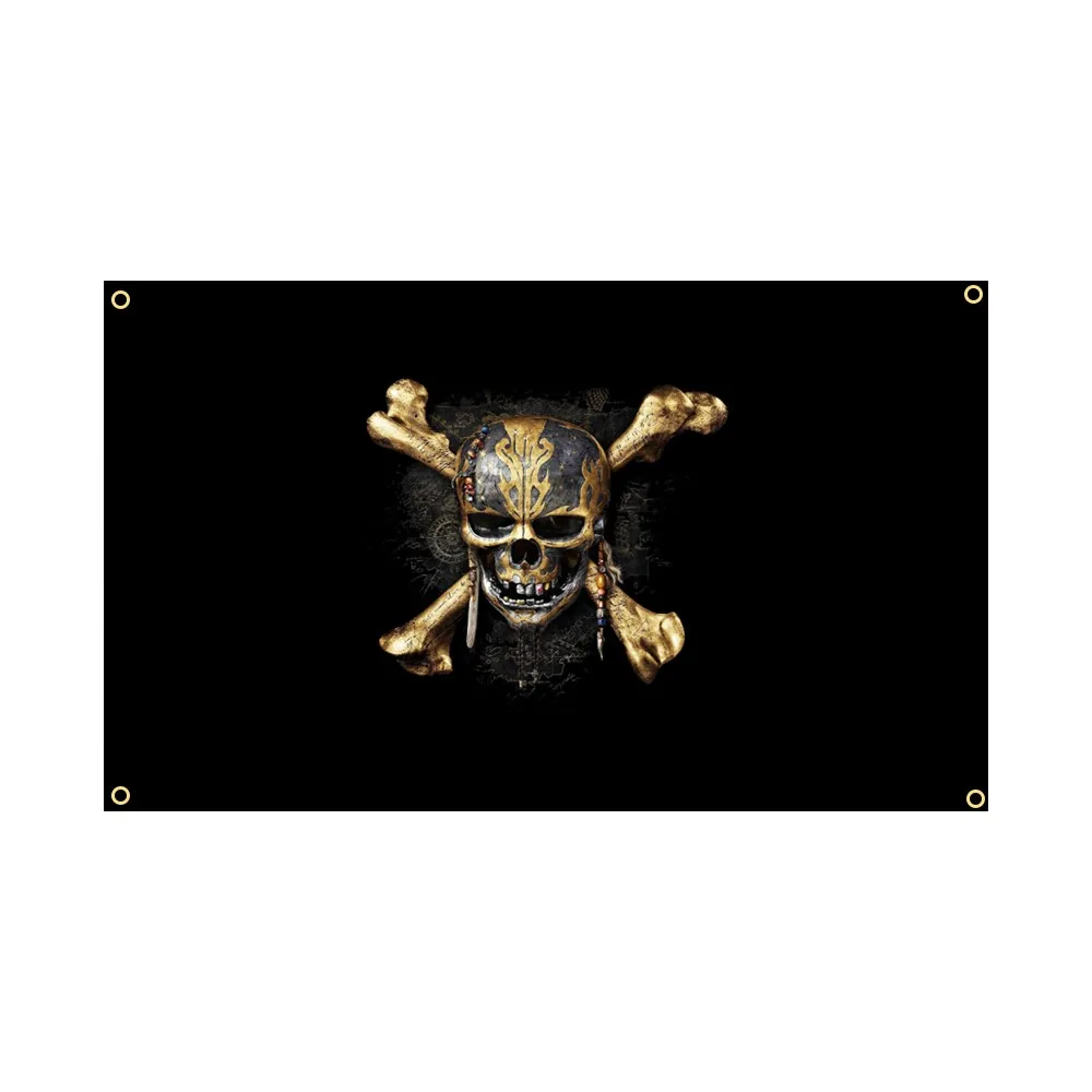 90x150cm Pirate Skeleton Jolly Roger Flag Polyester Printed Decoration Banner Tapestry