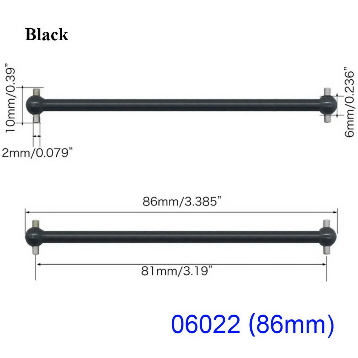 HSP Unlimited 2 Stück RC Auto Stahl Metall Antriebswelle Dogbone Länge 61 mm 63 mm 70 mm 77 mm 84 mm 87 mm 89,5 mm 100 mm