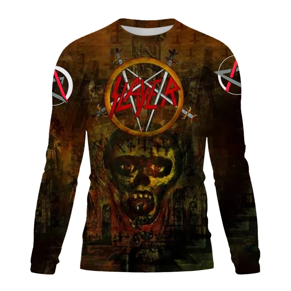 Nowy męski długi rękaw Pullover O Neck Terror Skull 3D Print Street Trend Harajuku Style Odzież Hip Hop Bluza Bluza