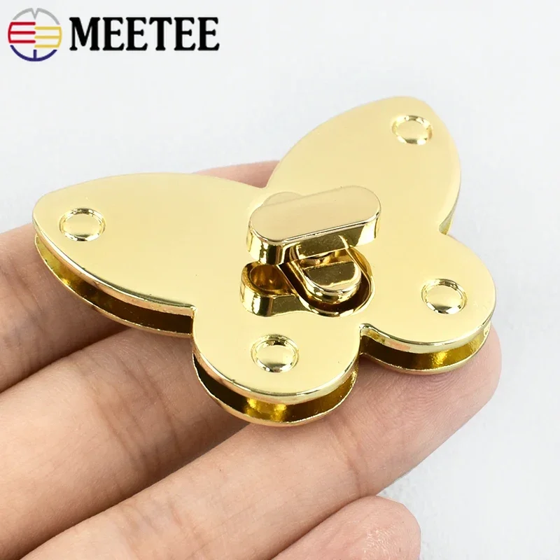 

2/4Pcs Meetee 40*50mm Metal Lock Buckle for Handbag Decorative Twist Turn Snap Clasps Purse Bag Closure Locks DIY Accessories