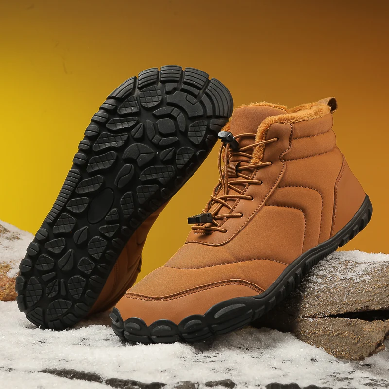 

Winter Snow Boots Winter Jogging Sneakers Non Slip Casual Barefoot Shoes Waterproof High Top Boots for Travel Climbing Hiking