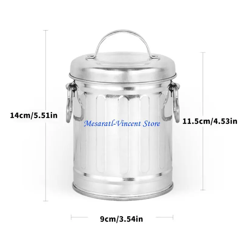 A70F Portable Metal Bucket Shaped Ashtray Desktop Trash Can for Car Windproof Design Easy to Clean Heat Resistant view 6