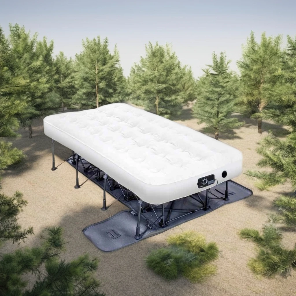High Quality Portable Air Mattress Foldable Flocked Sleeping Bed for Outdoor Camping Travel Park Activities -- Design