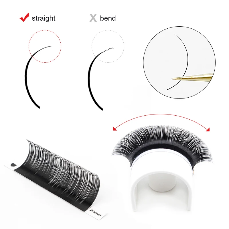 Winky Beauty 12Rows Classic Individual Mink Hair Lashes Extension Matte Black Fluffy Silk Eyelash Extension for Beauty Makeup