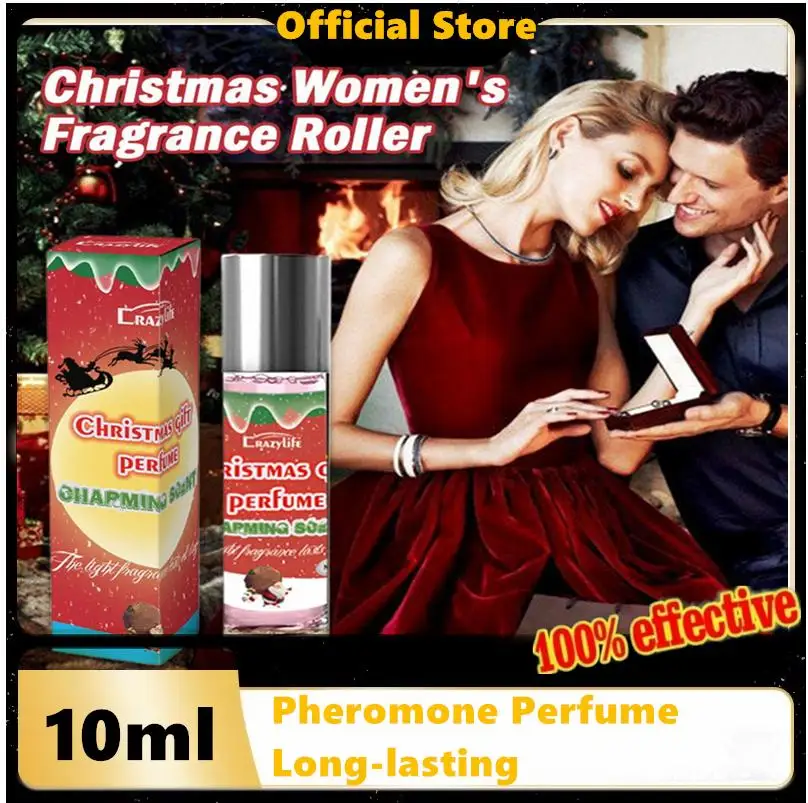 Perfume de bola de Perfume femenino con temática navideña, fragancia portátil de 10ml, fragancia ligera, Perfume de feromonas frescas para mujer