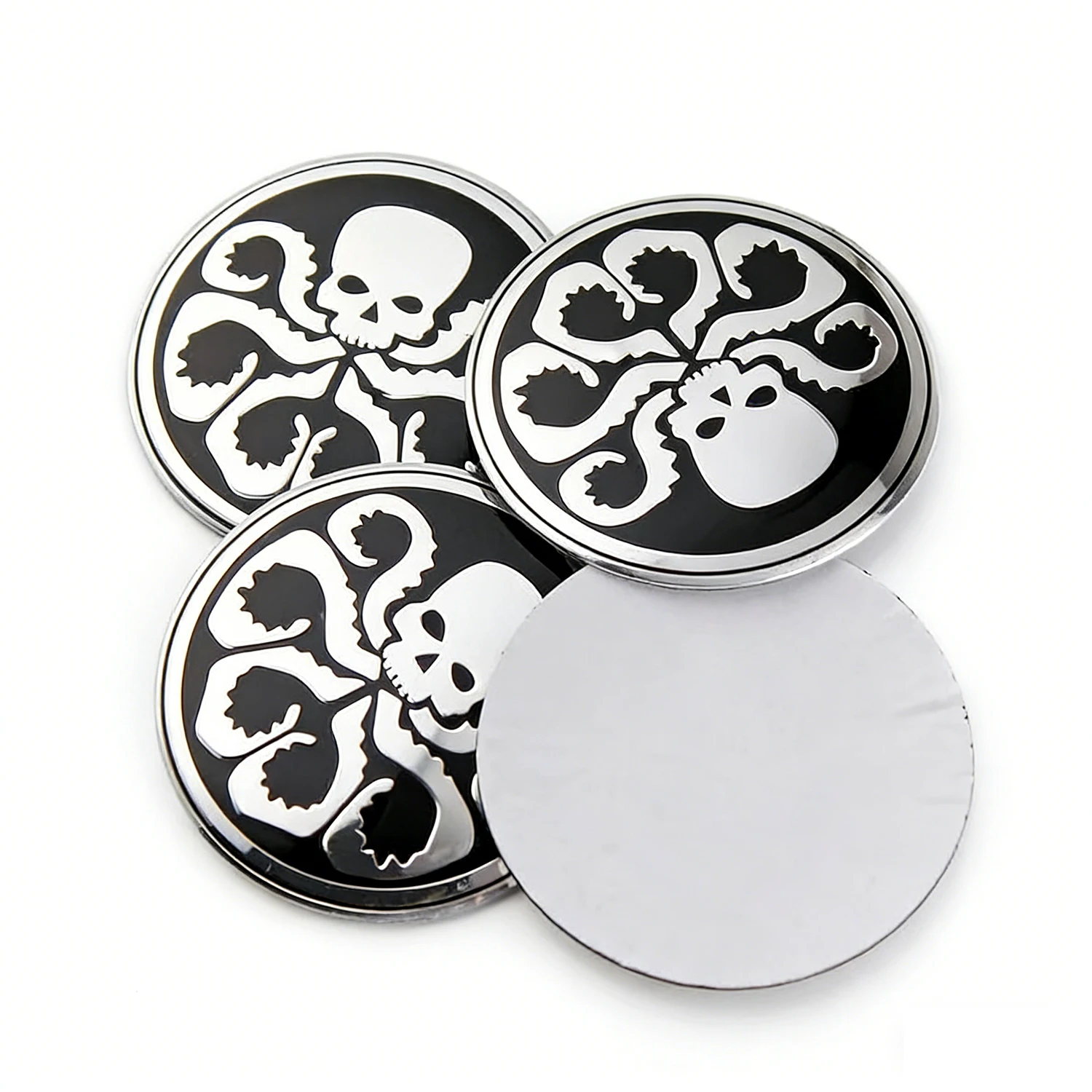 

4Pcs 56.5mm Silver Hydra Octopus Car Auto Wheel Center Hub Cap Decal Emblems Stickers Car Decoration Accessories