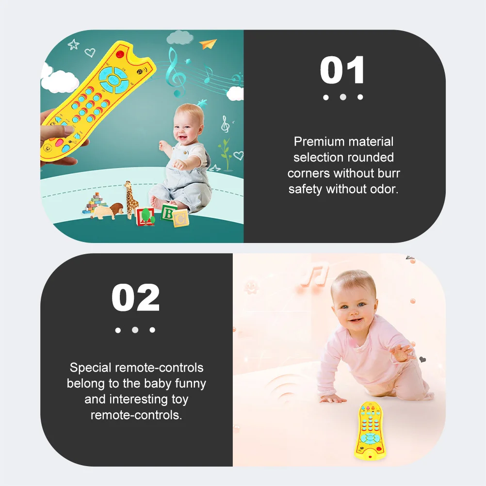 Remote Control For Baby Safe Smooth Edges Toddler Plaything Light-Up Simulation Remote Sensory Development For Kids 1-3