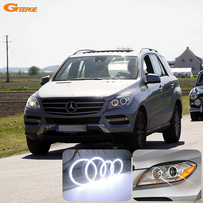 

For Mercedes Benz M Class W166 ML 2011 2012 2013 2014 2015 Day Light Ultra Bright COB Led Angel Eyes Kit Halo Rings