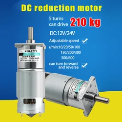 12V 24V DC RS775 All-copper Reduction Motor large Torque Micro Motor Positive And Reverse Speed Regulation low Speed Gear Motor