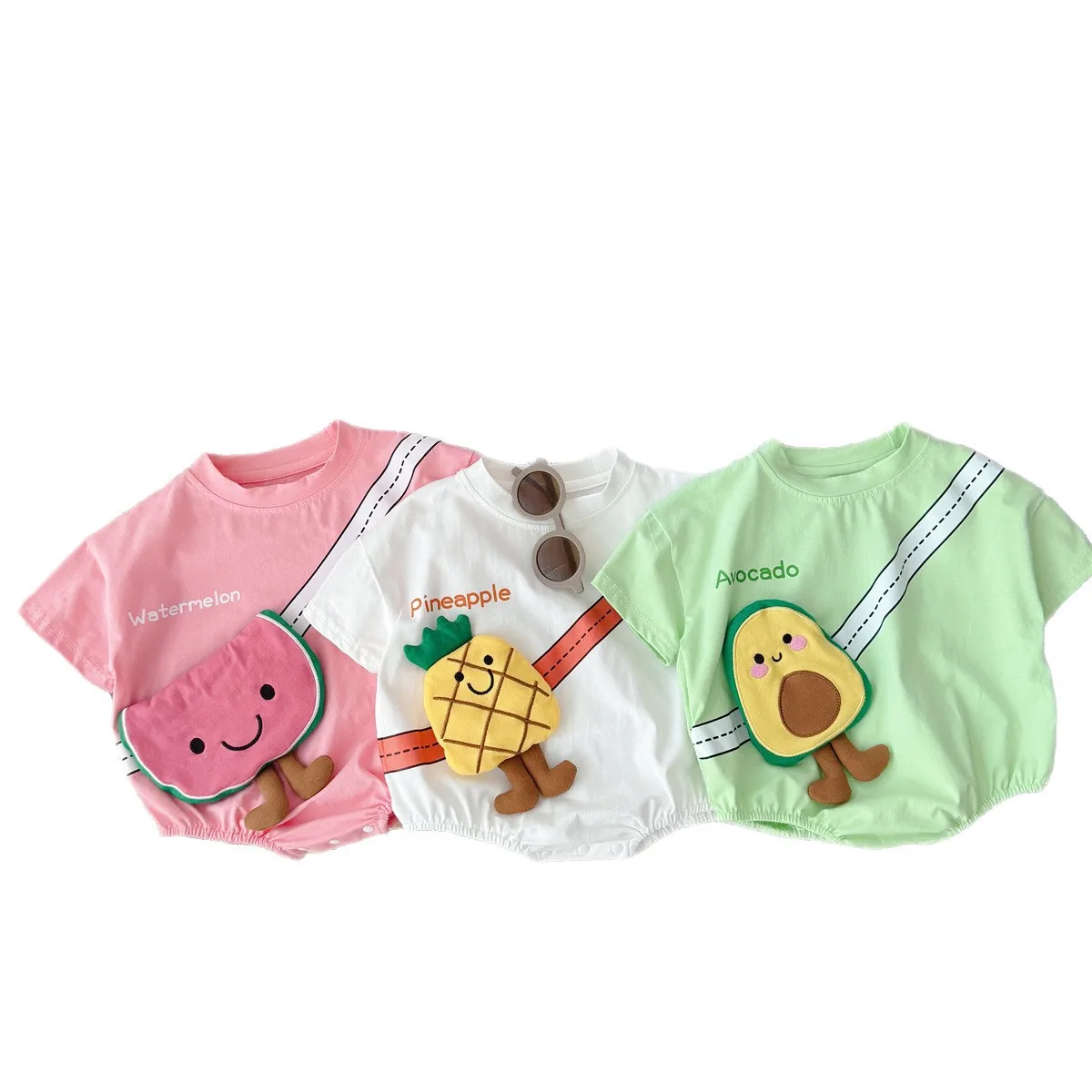 

0-2 Year Old Three-dimensional Fruit Baby Summer Triangle Bag Fart Clothes Made Of Soft And Cute Cotton Watermelon Lemon Romper