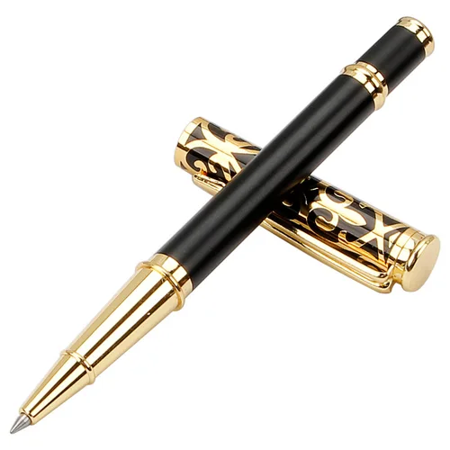 Imagen 2 del producto Bolígrafo de Gel de Metal de lujo de alta calidad, bolígrafo con patrón de escultura, bolígrafo estacionario para oficina y escuela, regalo con nombre de logotipo personalizado