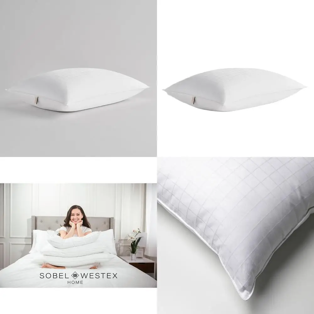 

Medium Support Side Sleeper Pillow - 300 Thread Count Cotton, Adult Size, Machine Washable, Hotel-Quality