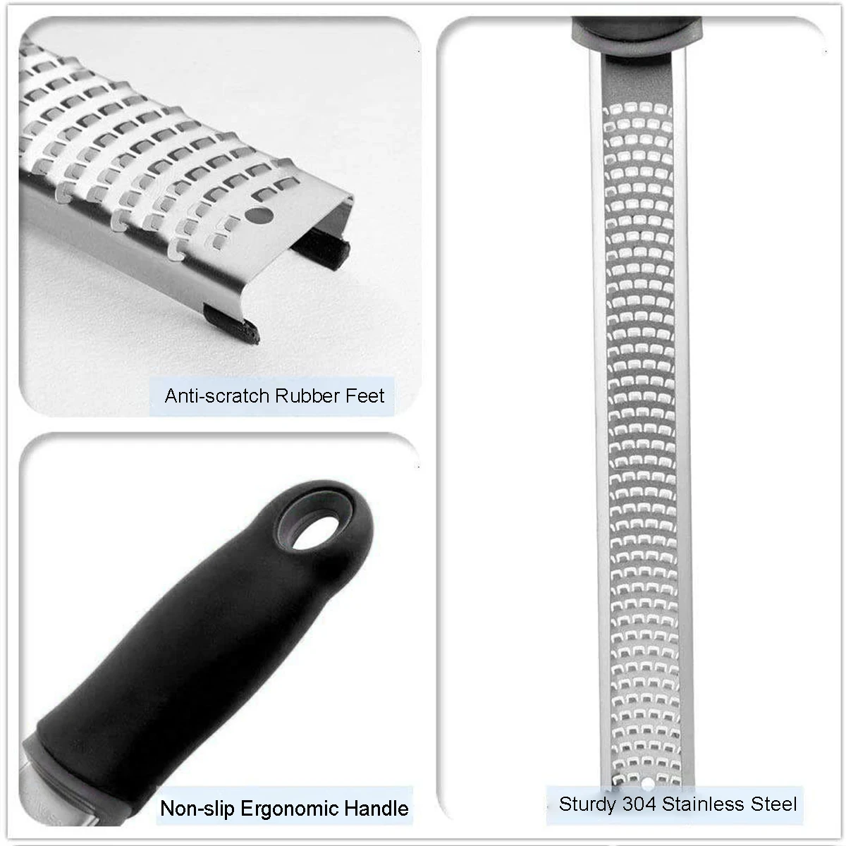 

1pc Durable Stainless Steel Multi Purpose Lemon Zester and Cheese Grater Effortless Ginger Vegetable Food Grating Kitchen Tool