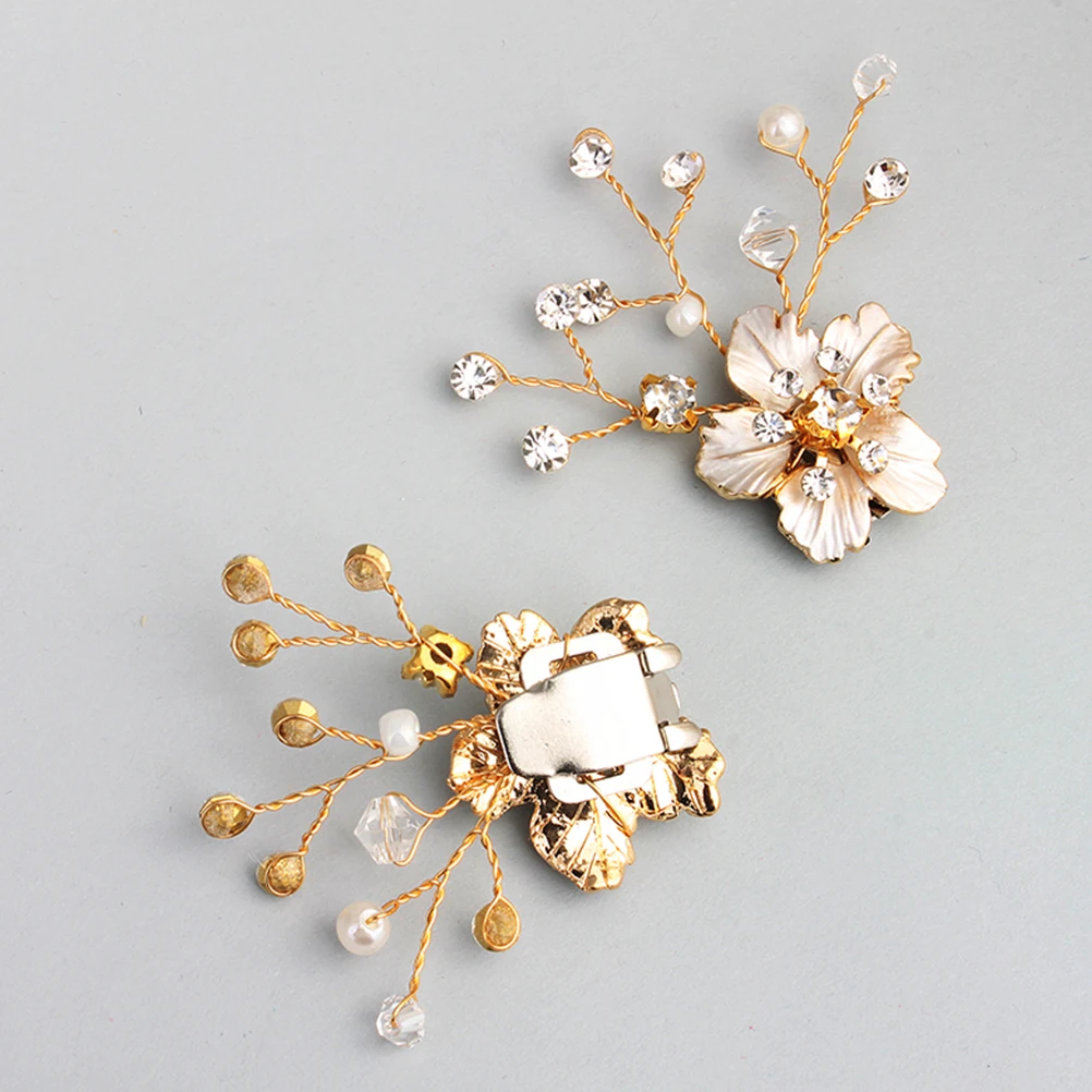 

Rhinestone Pearl Shoe Buckle Accessories for Brides Women Banquet Clip Bridal Wedding
