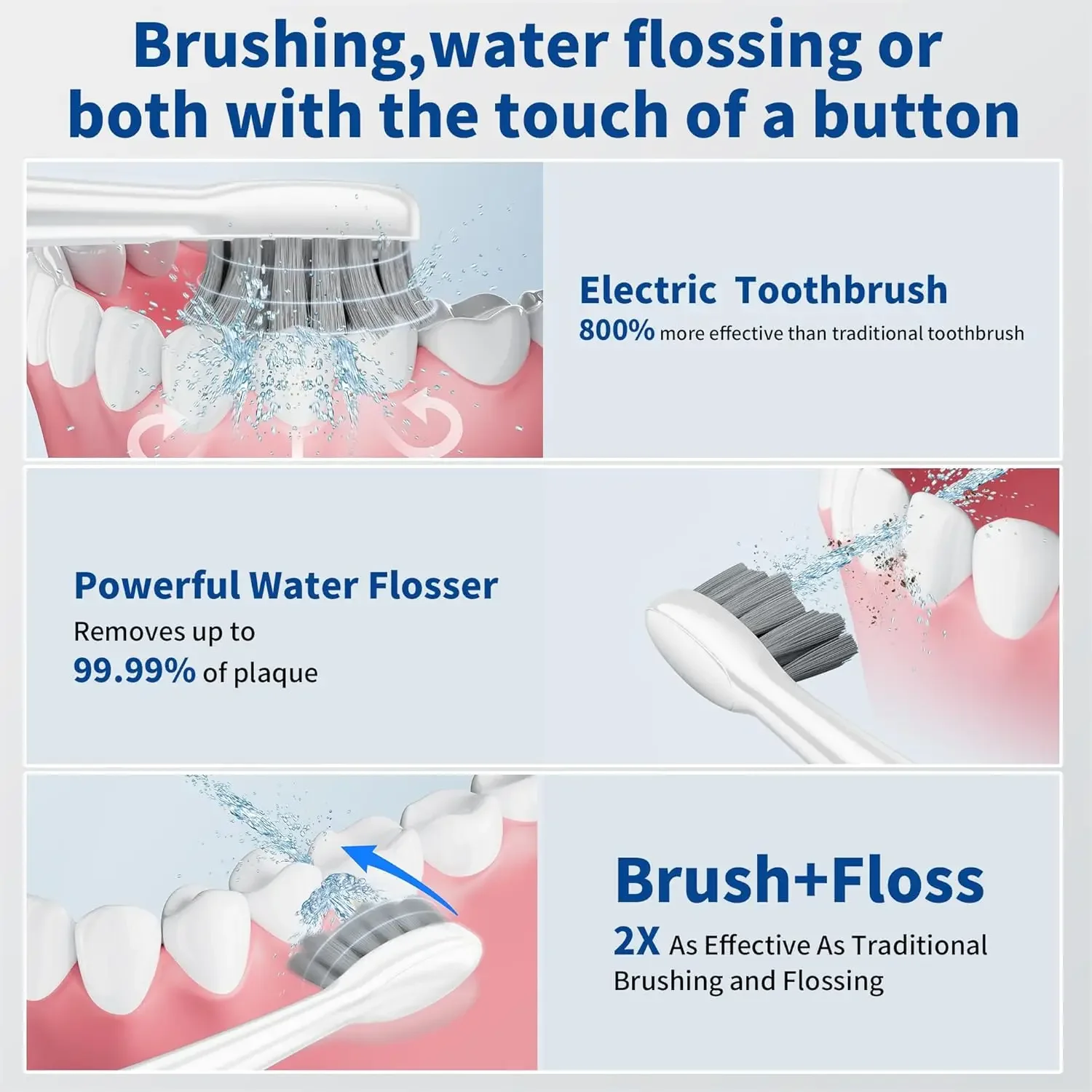 Electric Toothbrush and Water  Combo 3 in 1