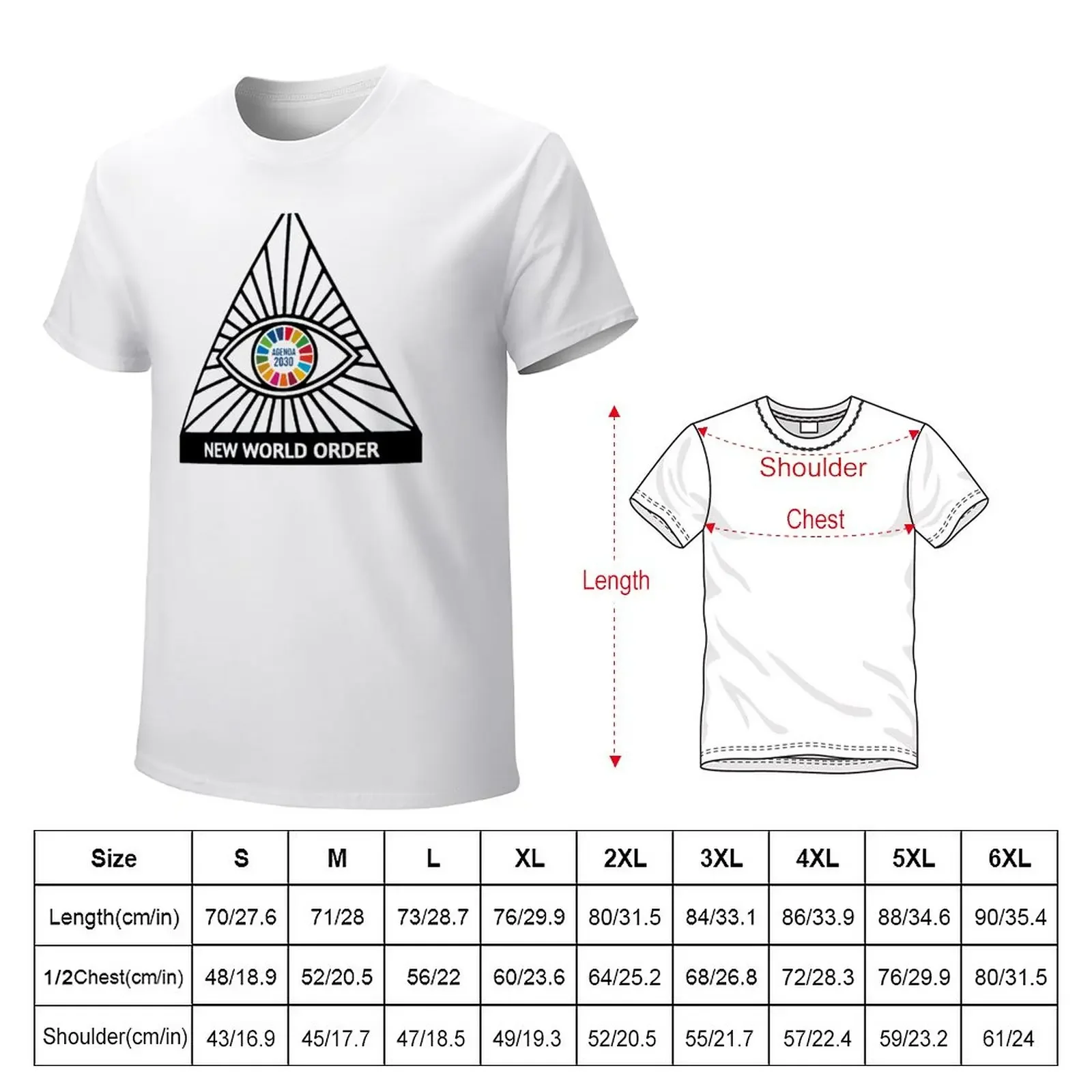 AGENDA 2030 NEW WORLD ORDER T-Shirt heavyweights summer top plus size tops mens graphic t-shirts hip hop