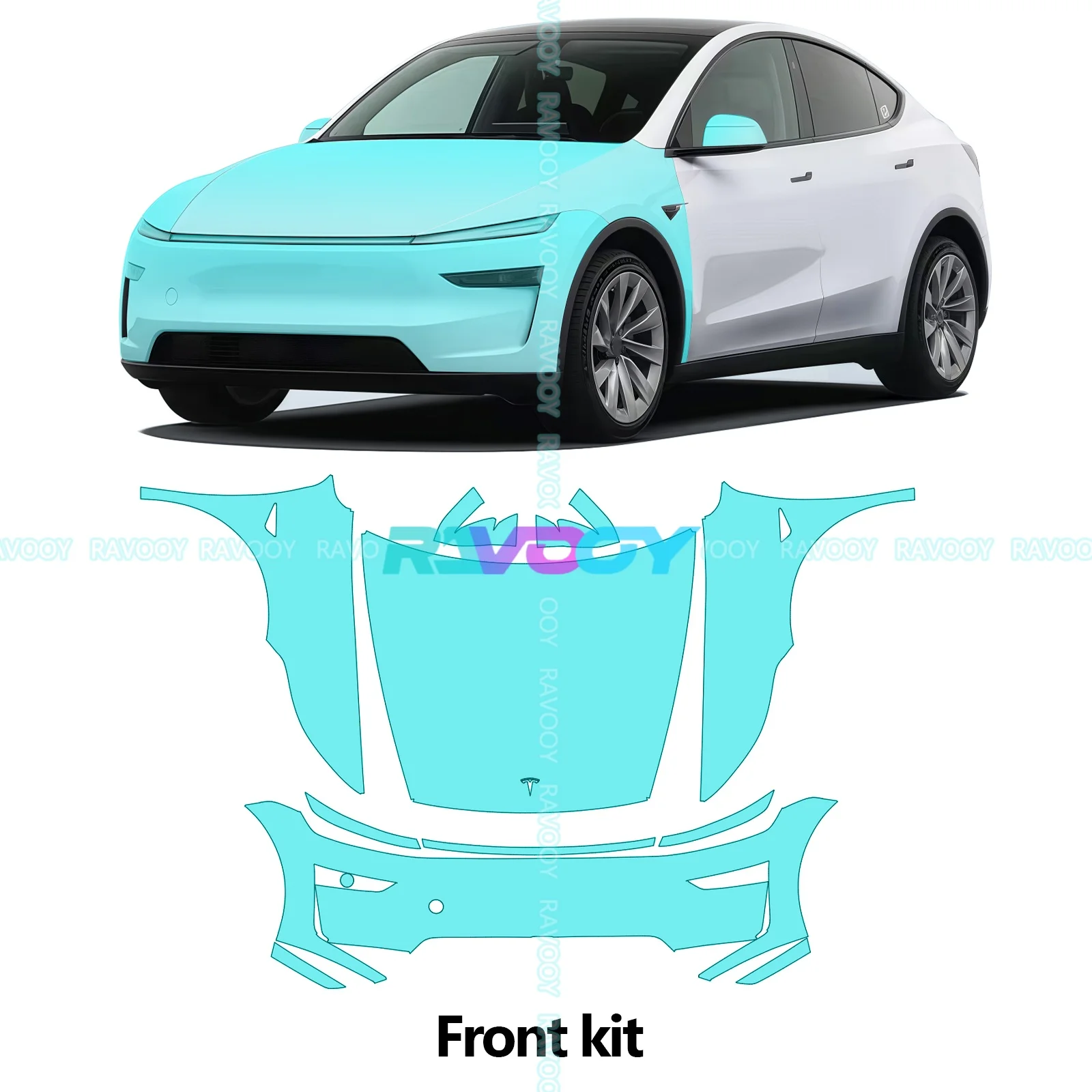 Voor Tesla Model Y Juniper 2025-2026 8.5Mil Voorgesneden PPF Volledige Voertuig Verf Bescherming TPU PPF Film Clear beha - afbeelding 1