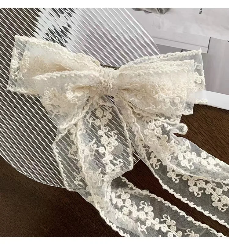 Elegant Lace Bow Hair Clip for Women Trendy Cute Hairpins Headdress Headband with Clip Barrettes Girls Hair Accessories