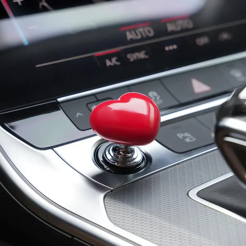 New Car One-Click Start Buttons Protective Cover Decoration Personalized Creative Heart Ceramic Metal Button Protective Cover