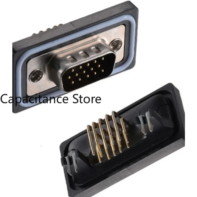 

10PCS DB15P male riveted waterproof 90-degree plug board with harpoon DB connector and fe.