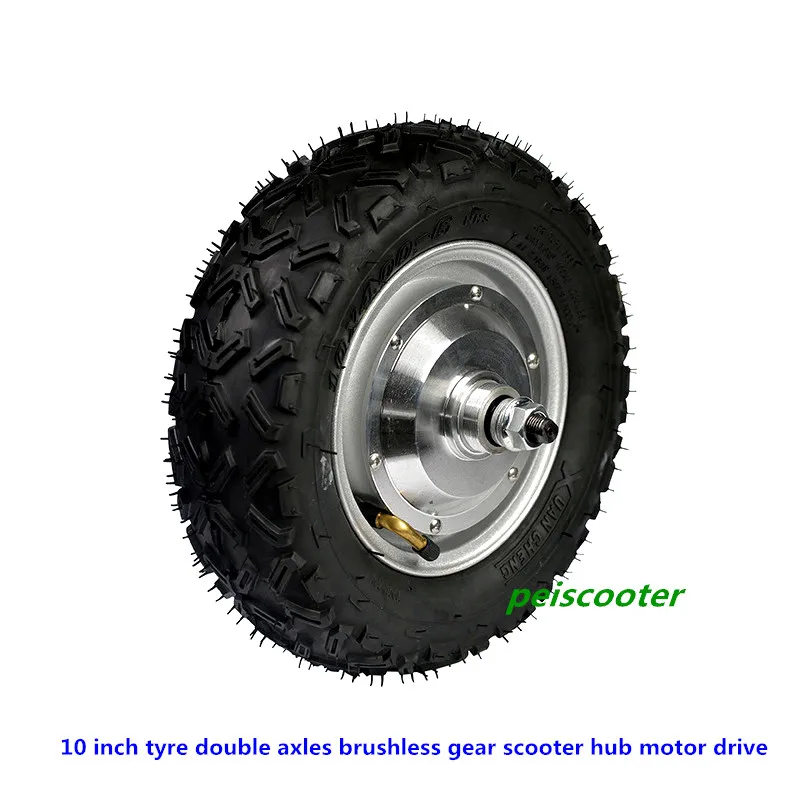 10 inch 10x4.0-6 Tyre Dual axles Torque Brushless Gear Scooter Robot Hub Motor phub-10rx