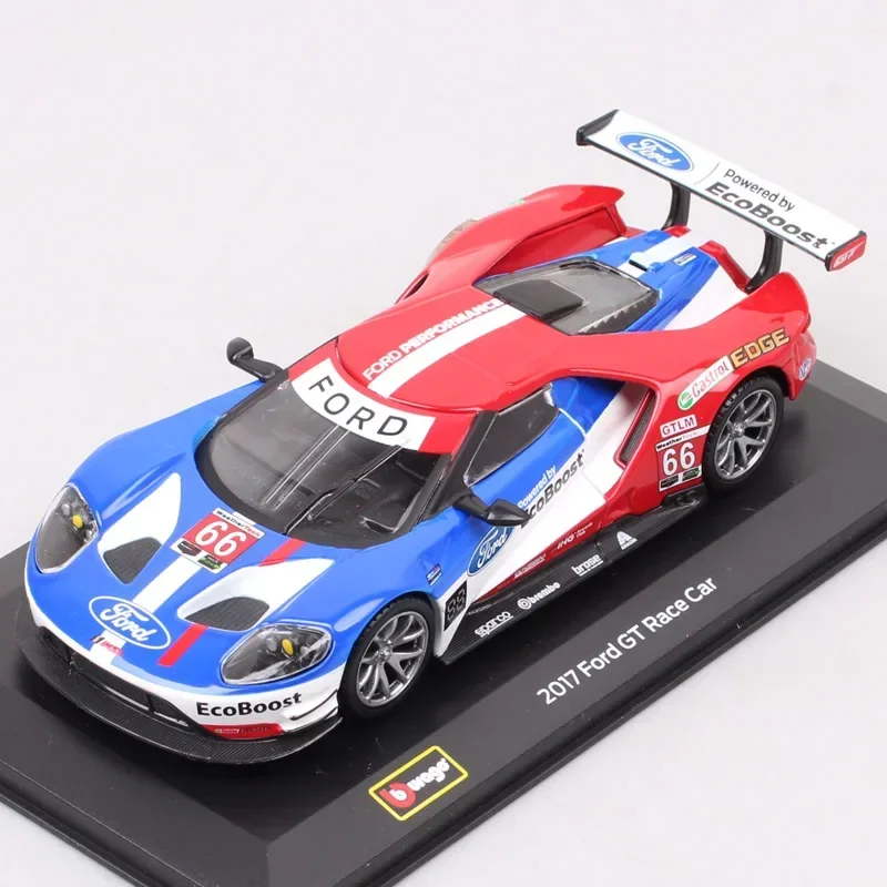 Bburago 1:32 2017 Ford GT #66 #67 Le Mans Alloy Racing Car Model Diecasts Metal Toy Sports Car Model Simulation Childrens Gifts