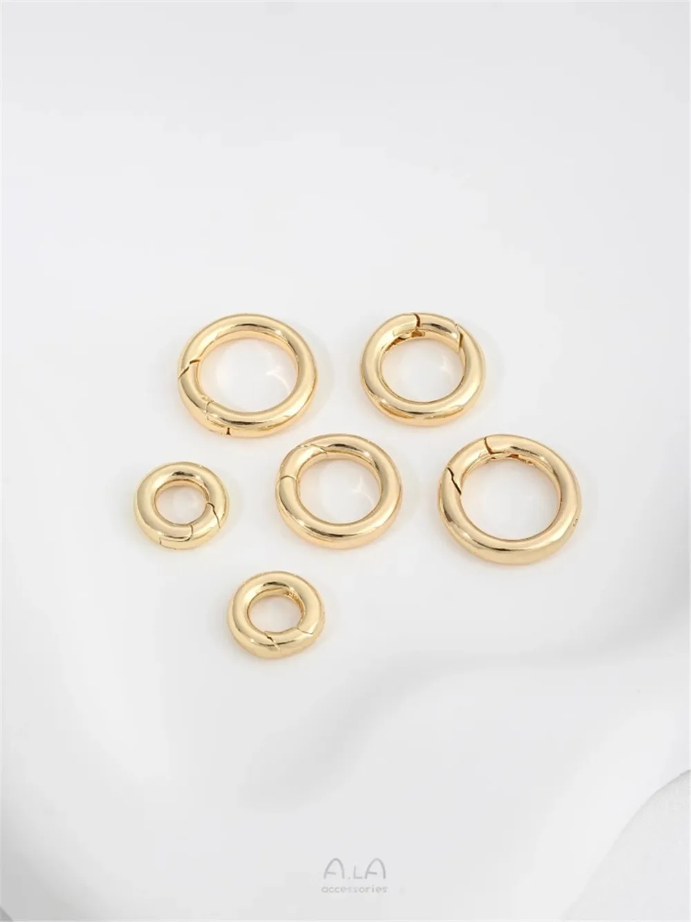 14K Copper Clad True Gold Smooth Round Universal Buckle Spring Ring Buckle DIY Bracelet Necklace Jewelry Connection Buckle K904