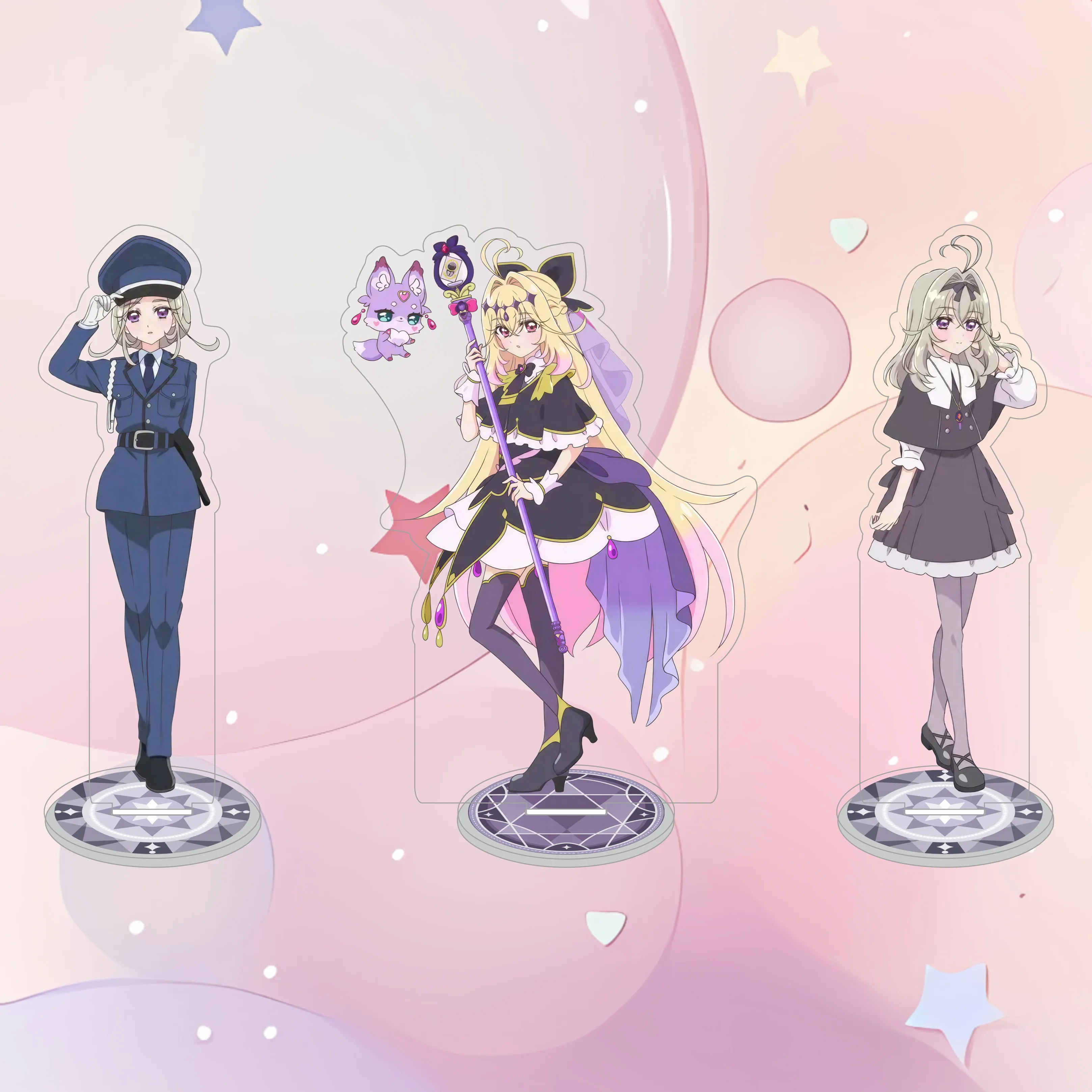Anime Pretty Cure Acrylic Stand Figure Cute Daifuku Yuki Cat Keychain Cosplay Uniform Model Plate Desk Decor Toy Fans Gift 15cm