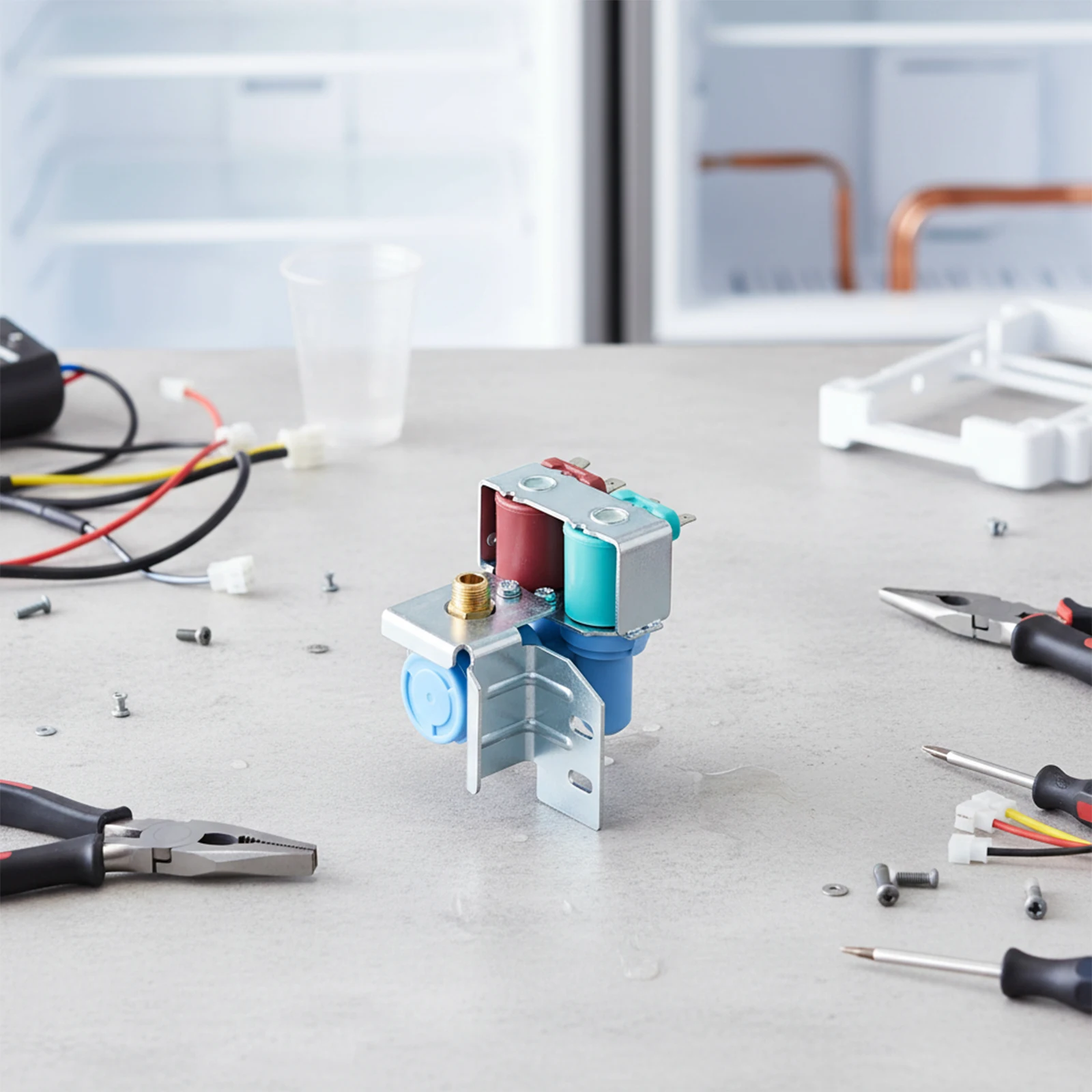 

W10853654 Metal Water Inlet Valve 20x15x7cm For Kenmore Refrigerators Reliable Water Supply To Ice Maker