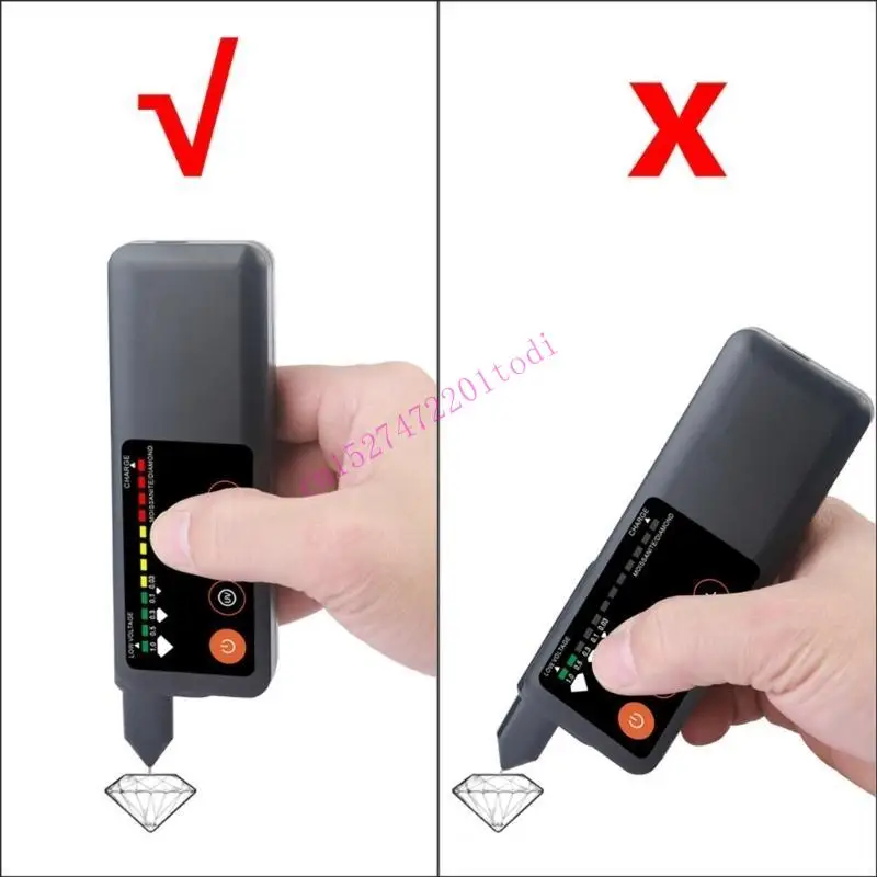 

M76B Portable Diamonds Testing Pen Diamonds Discriminator Pen Plastic Texture for Novice and Expert Jewelers with LED Display