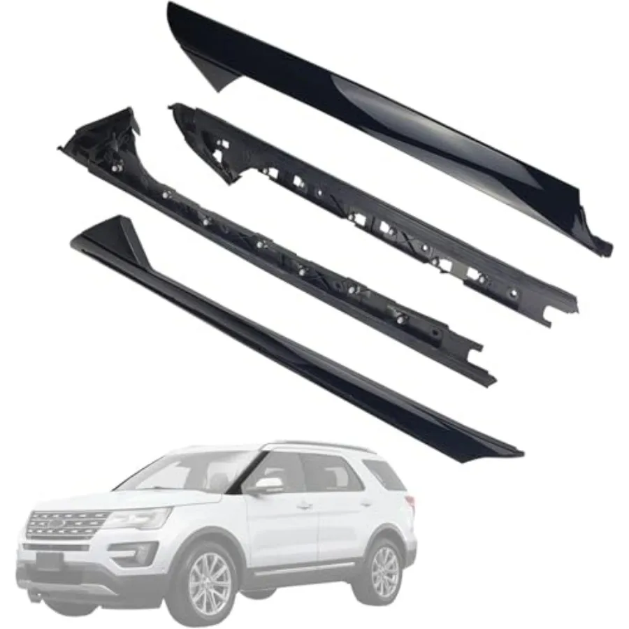 

Explorer Windshield A-Pillar Molding Trim Outer Inner Set for 2011-2019 Ford Explorer Left Right Black Plastic Weather Resistan